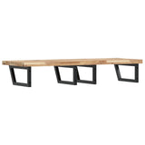 Basin Shelf Wall Mounted Steel and Solid Wood Acacia 3302819