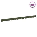 Lawn Edging 30 pcs 102 x 4 x 4 cm Steel Olive Green 8008728