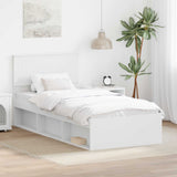 Bed Frame with Headboard White 90 x 190 cm Solid Pine Wood 3410654