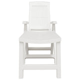 Sun Lounger White Plastic Standard Sun Lounger Size Foldable 364705