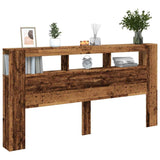 LED Headboard Old Wood 200x18,5x103,5 cm Engineered Wood 857692