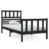 Bed Frame without Mattress Black Small Single Solid Wood 3101117