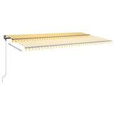Freestanding Manual Retractable Awning 600x350 cm Yellow/White 3069878