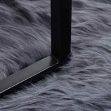 Faux Sheepskin Rug TAFALLA Anthracite 160 x 160 cm Polyester 42021598
