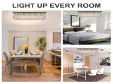 Modern Crystal Ceiling Light Square Crystal Chandelier for Living Room, Dining Room, Hall, E14 Base, T3398P343180