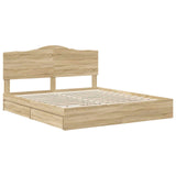 Storage Bed with Drawer Sonoma Oak 180 x 200 cm Engineered Wood 3413480