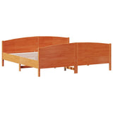 Bed Frame without Mattress Wax Brown 180x200 cm Super King Solid Wood Pine 3216166