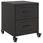 ZNTS Bedside Cabinets 2 pcs Black 36x39x43.5 cm Steel 846627