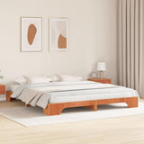 Bed Frame Wax Brown 180 x 200 cm Solid Pine Wood 872853