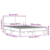 Bed Frame without Mattress Black 120x190 cm Small Double 3280202