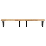Basin Shelf Wall Mounted Steel and Solid Wood Acacia 3302823