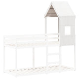 Kids' Bed Roof White 60x99x139.5 cm Solid Wood Pine 846889