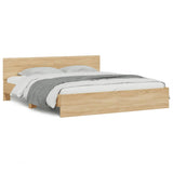Bed Frame with LED without Mattress Sonoma Oak 200x200 cm 3207583
