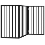 Dog Gate Foldable 3 Panels Black 150 cm Poplar Wood 352190