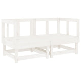 7 Piece Garden Lounge Set White Solid Wood Pine 3186404