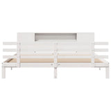 Bookcase Bed without Mattress White 180x200 cm Super King Solid Wood Pine 3322717
