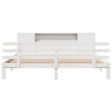 ZNTS Bookcase Bed without Mattress White 180x200 cm Super King Solid Wood Pine 3322717
