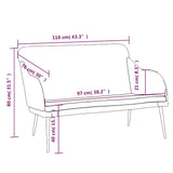 Bench Blue 110x76x80 cm Velvet 351473