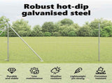Ground Spike Fence Post 52 pcs Silver Powder-Coated Steel 3350208