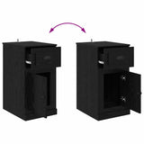 Side Cabinet Black Oak 40 x 50 x 75 cm Engineered Wood 881449