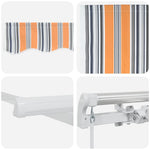 Retractable Awning Manual Orange and grey and blue and white 3330285