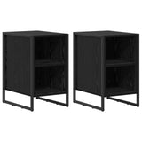 Bedside Table 2 pcs Black Oak 39.5 x 30 x 50 cm Engineered Wood 886631
