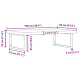 Basin Shelf Wall Mounted Steel and Solid Wood Beech 3302529