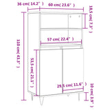 Highboard Concrete Grey 60x36x110 cm Engineered Wood 831488