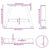 Coffee Table Legs A-Shaped 2 pcs White 50x cm Steel 4012817
