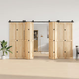 Sliding Door Hardware Kit 366 cm Steel Black 3295801