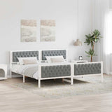 Bed Frame Light Grey 200 x 200 cm Solid Pine Wood 3394272