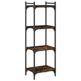 Bookcase 4-Tier Smoked Oak 40x30x120 cm Engineered Wood 837634