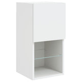 8 Piece TV Wall Units with LED White Engineered Wood 3216590