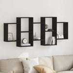 ZNTS Wall Shelf Black Oak 159x18x65 cm Engineered Wood 868064
