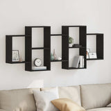 ZNTS Wall Shelf Black Oak 159x18x65 cm Engineered Wood 868064