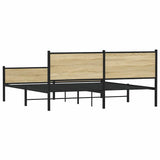 Metal Bed Frame without Mattress Sonoma Oak 180x200 cm Super King 3301401