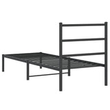 Metal Bed Frame without Mattress with Headboard Black 80x200cm 355356