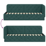 Corner Bed Frame with Headboard Dark Green 80 x 200 cm Fabric 42016483