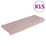 Stair Mats 15 pcs 65x21x4 cm Light Pink Rectangular Edge 326201