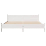Bed Frame without Mattress White 200x200 cm Solid Wood Pine 3309723