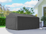 6.6 x 7.8ft Outdoor Garden Storage Shed, Waterproof Bike Tent with Roll-up Zipper Door, Galvanised T3398P553470
