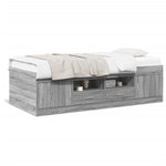 ZNTS Daybed with Drawers without Mattress Grey Sonoma 75x190 cm Small Single 3280263