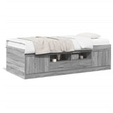 ZNTS Daybed with Drawers without Mattress Grey Sonoma 75x190 cm Small Single 3280263