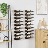 Wall-mounted Wine Racks for 18 Bottles 2 pcs Black Iron 289562