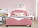 Children's Bed Frame with Headboard Pink 80 x 200 cm Velvet 42011116