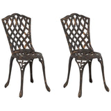 Garden Chair 2 pcs Bronze 55 x 56.5 x 91cm Aluminium 42002394