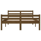 Bed Frame without Mattress Honey Brown Solid Wood 150x200 cm King Size 814827