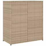 Garden Storage Cabinet Beige 105x55x113 cm Poly Rattan 365566