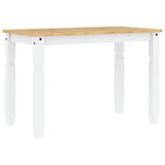 ZNTS Dining Table Corona White 112x60x75 cm Solid Wood Pine 4005716