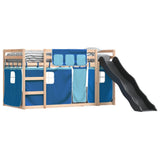 Bunk Bed without Mattress with Slide and Curtains Blue 80x200 cm 3284117